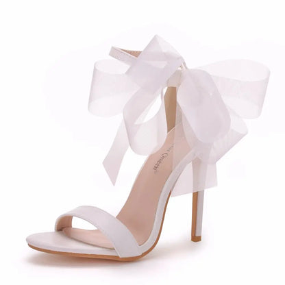 Funki Findz | Shoes | Women's Chiffon Bow High Bridal Sandals