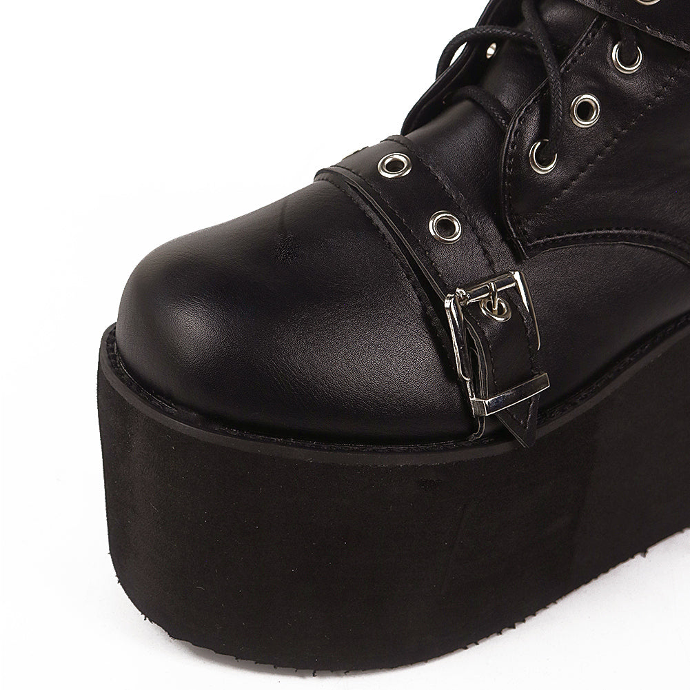 Funki Findz | Boots | Women's Buckle Wedge Platform Boots