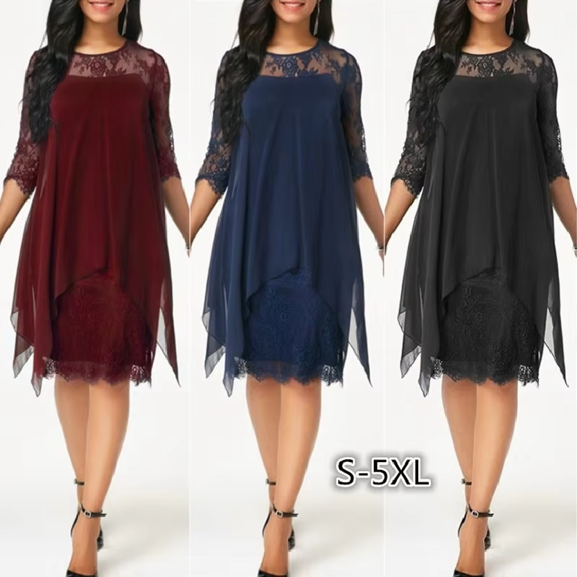 Funki Findz | Dresses | Women's Semi Sheer Midi Evening Dress