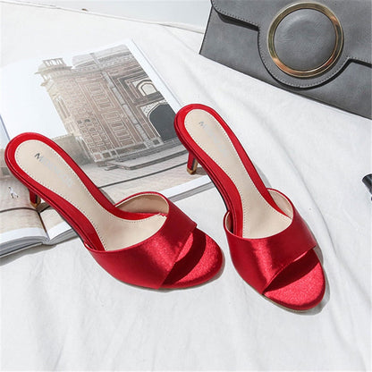Funki Findz | Shoes | Women's Luxury Satin Low Heel Slides
