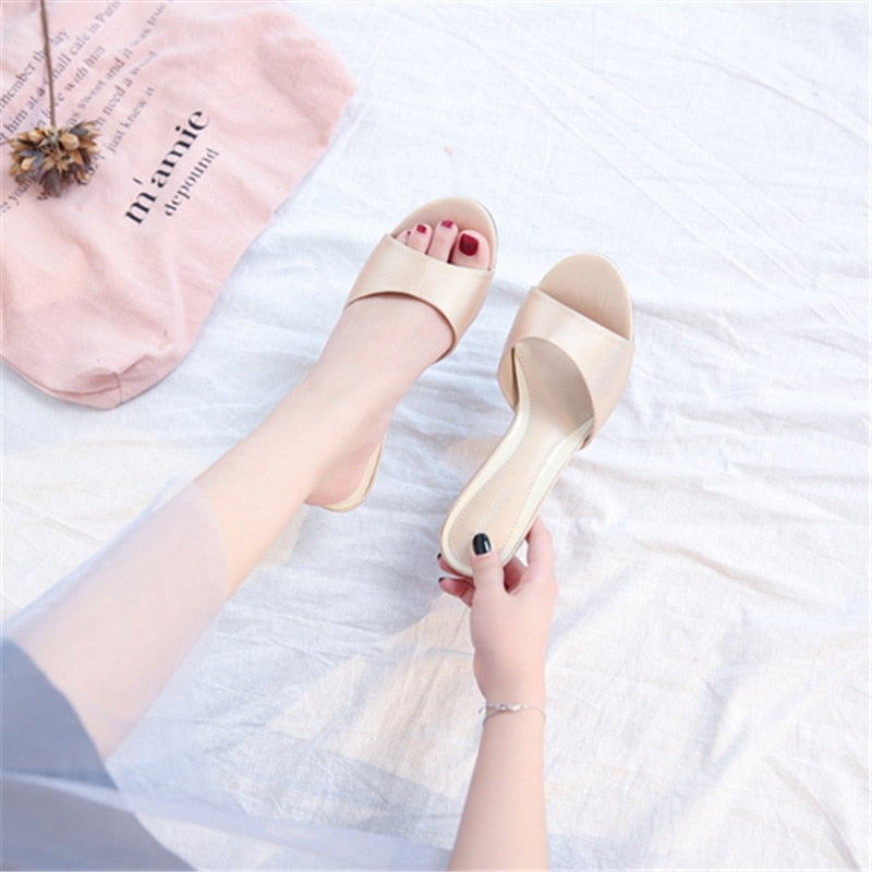 Funki Findz | Shoes | Women's Low Heeled Bridal Satin Slides