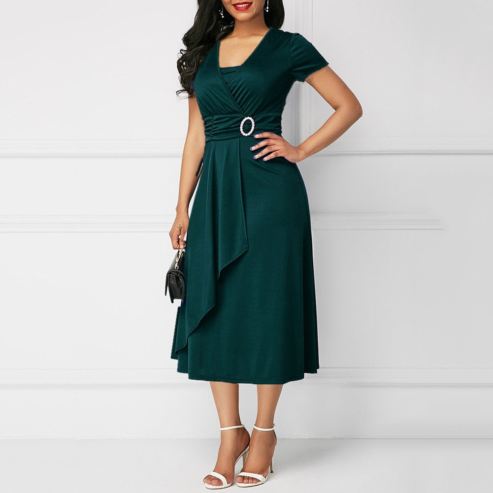 Funki Findz | Dresses | Women's High Waist Wrap Evening Dress