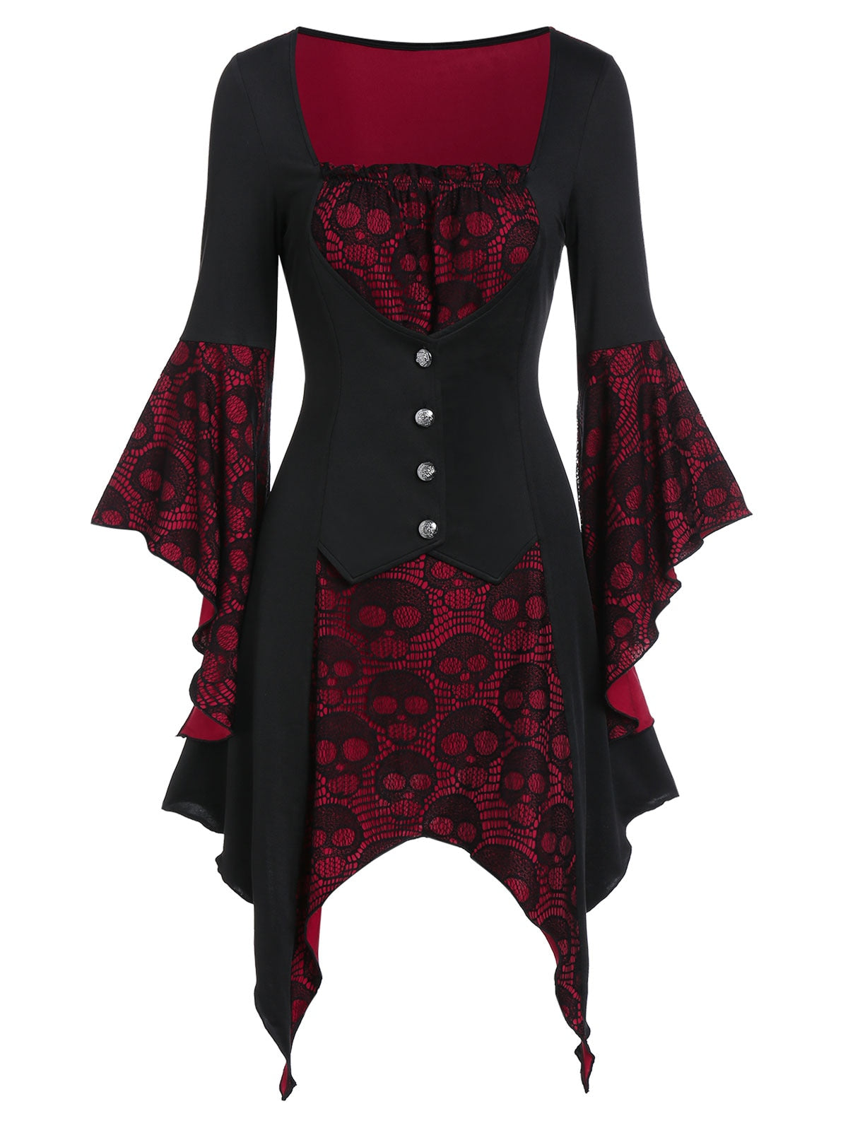 Funki Findz | Shirts | Women's Steampunk Skull Design Tunic Top