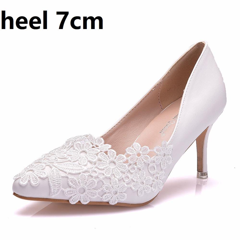 Funki Findz | Shoes | Women's White Lace Flower Wedding Shoe