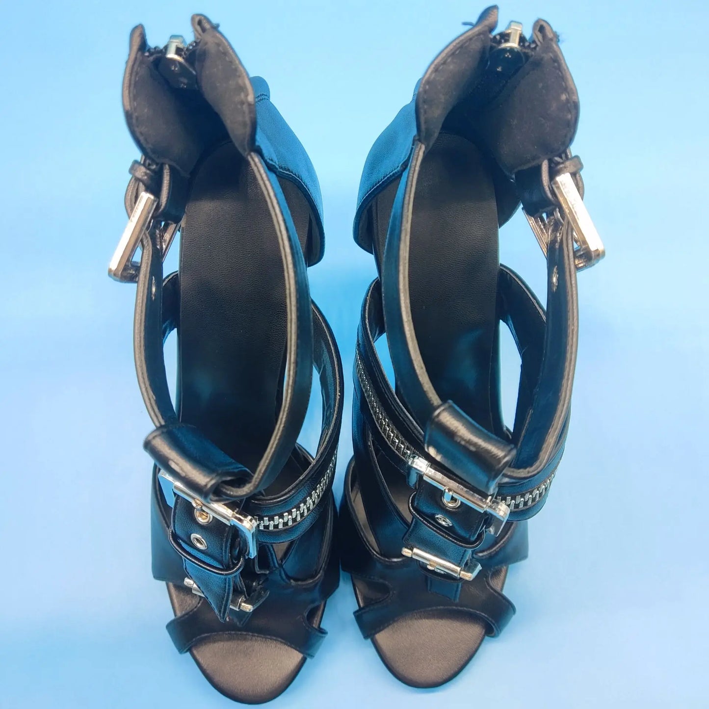 Funki Findz | Shoes | Women's Buckle Strap Zip Stiletto Sandals