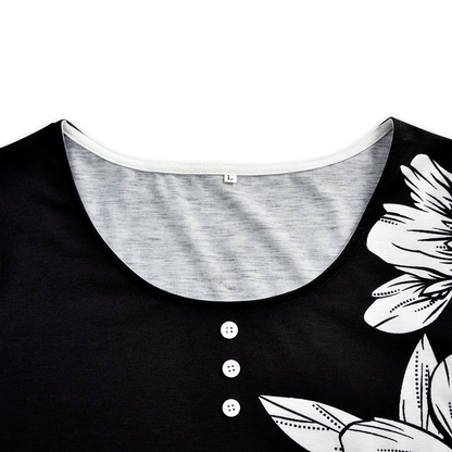 Funki Findz | Shirts | Women's Plus Splice Flower Print Blouse