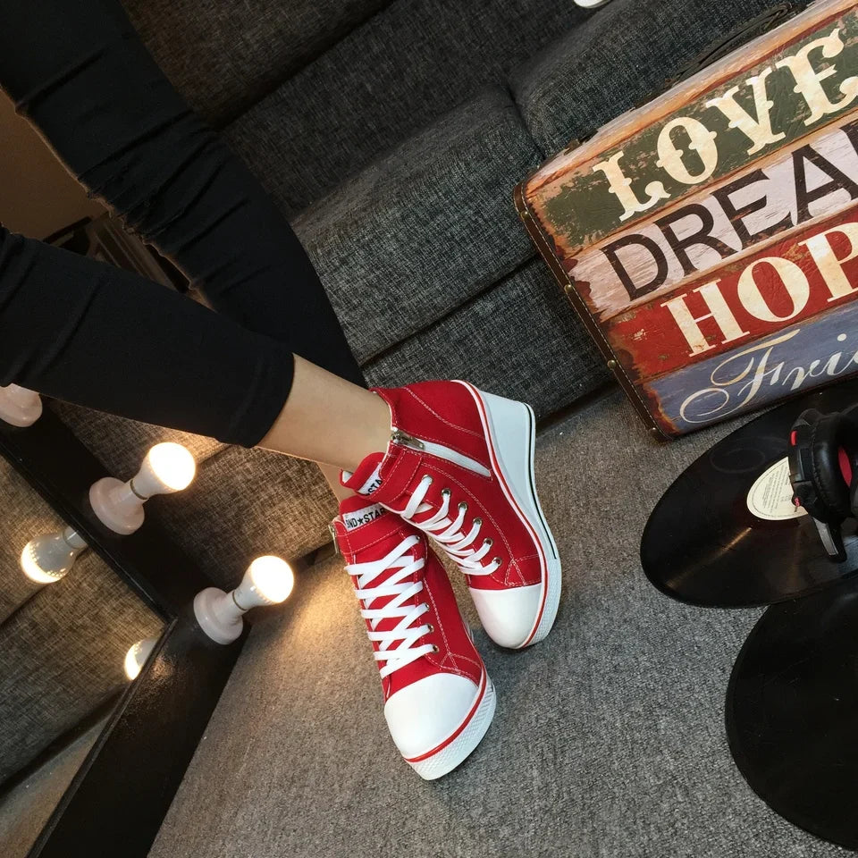 Funki Findz | Boots | Women's High Top Platform Wedge Sneaker