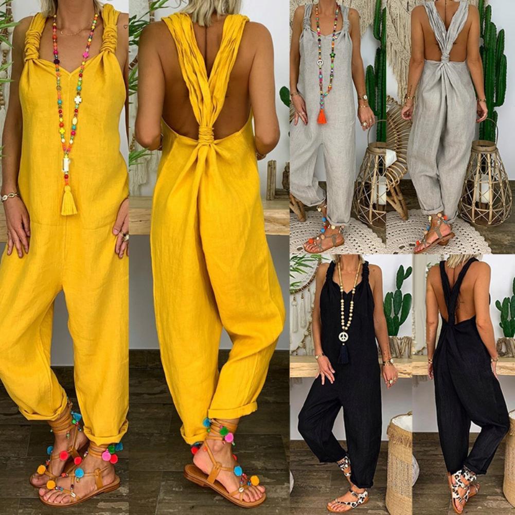 Funki Findz | Pants | Women's Knotted Strap Bib Style Overalls