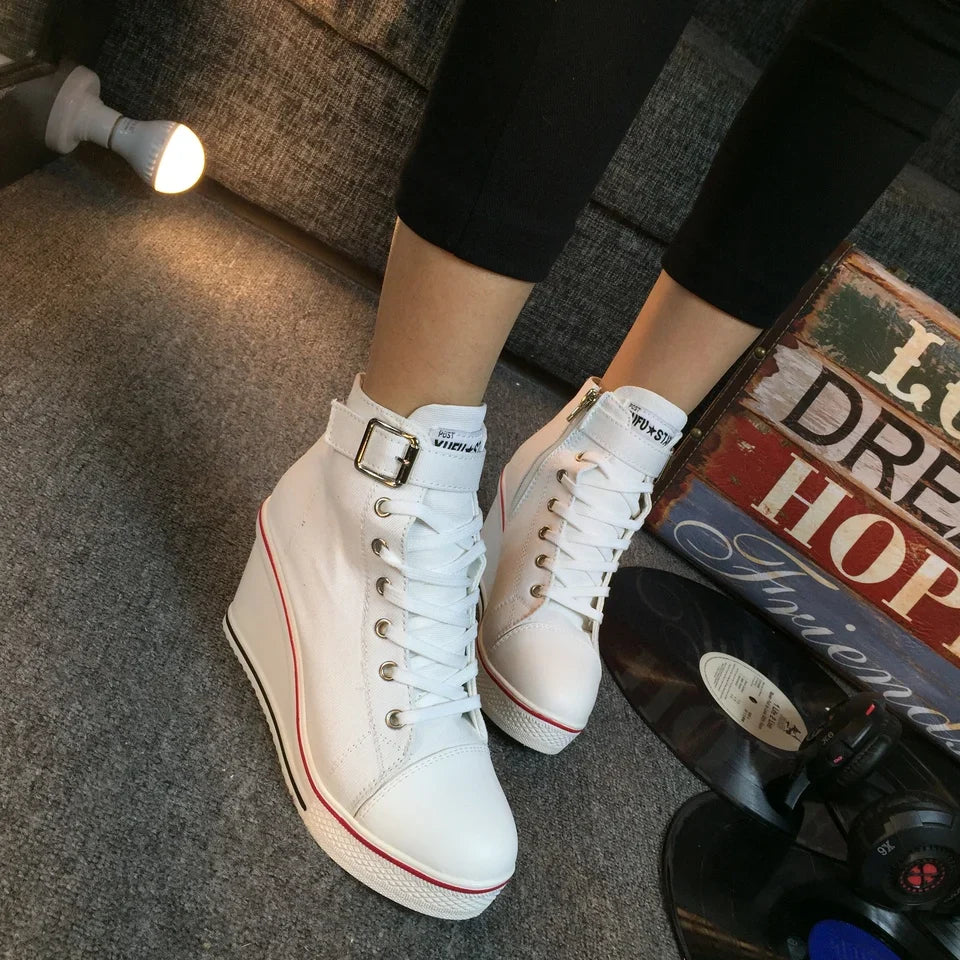 Funki Findz | Boots | Women's High Top Platform Wedge Sneaker