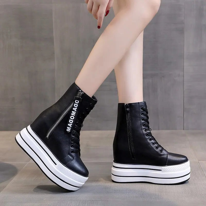 Funki Findz | Boots | Women's Platform Zip Ankle Boot Sneakers