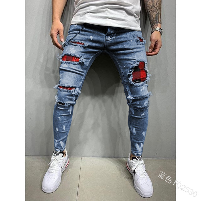 Funki Findz | Pants | Men's Skinny Buckle Strap Zipper Jeans