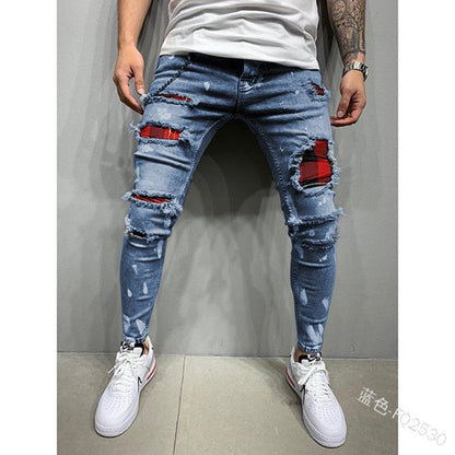 Funki Findz | Pants | Men's Skinny Buckle Strap Zipper Jeans