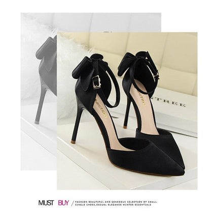 Funki Findz | Shoes | Women's Elegant Silk Bow Stiletto Pumps