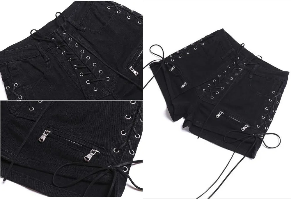 Funki Findz | Shorts | Women's Gothic Denim Summer Shorts