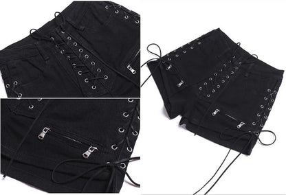 Funki Findz | Shorts | Women's Gothic Denim Summer Shorts