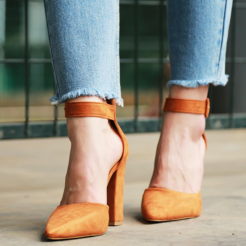 Funki Findz | Shoes | Women's High Block Heel Flock Party Shoe