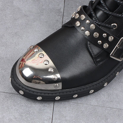 Funki Findz | Boots | Men's Leather Gothic Rivet Ankle Boots