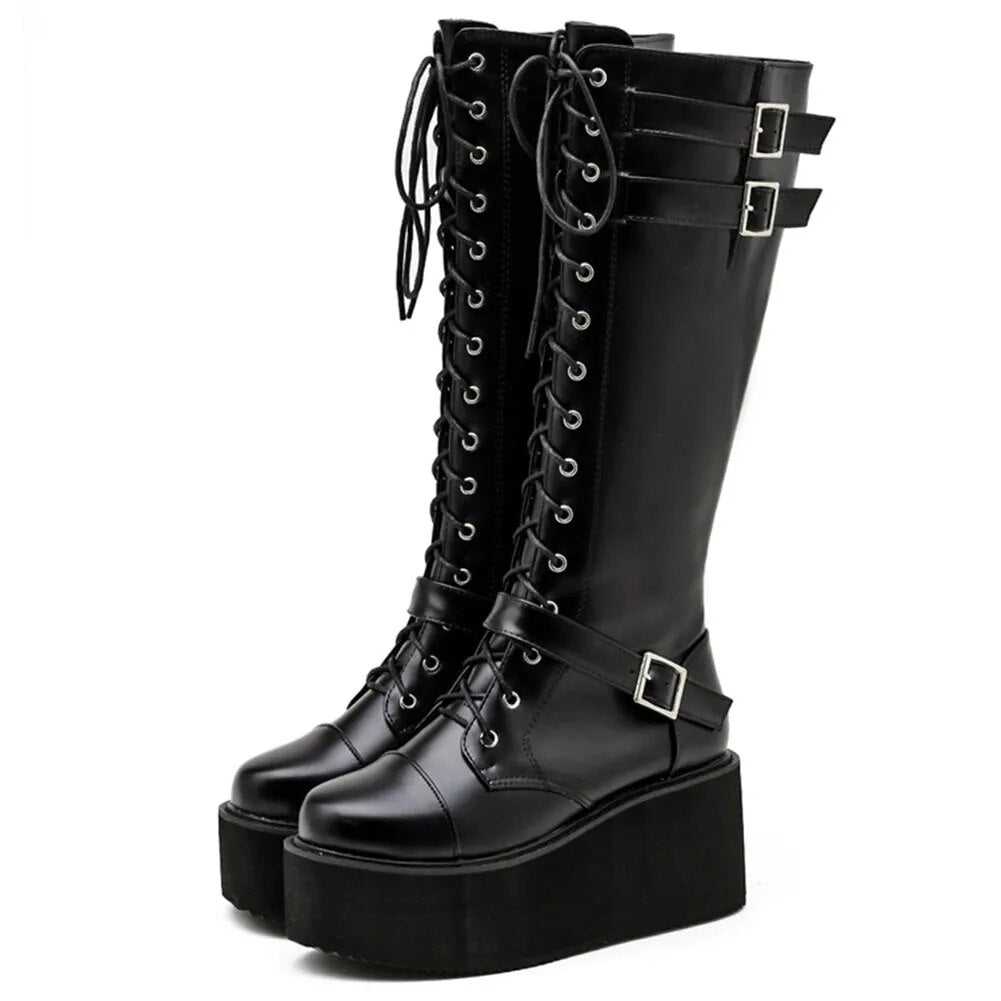 Funki Findz | Boots | Women's High Luxury Gothic Platform Boots
