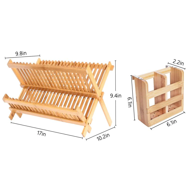 Funki Findz | Dish Racks | Bamboo Foldable Dish Drying Drainer