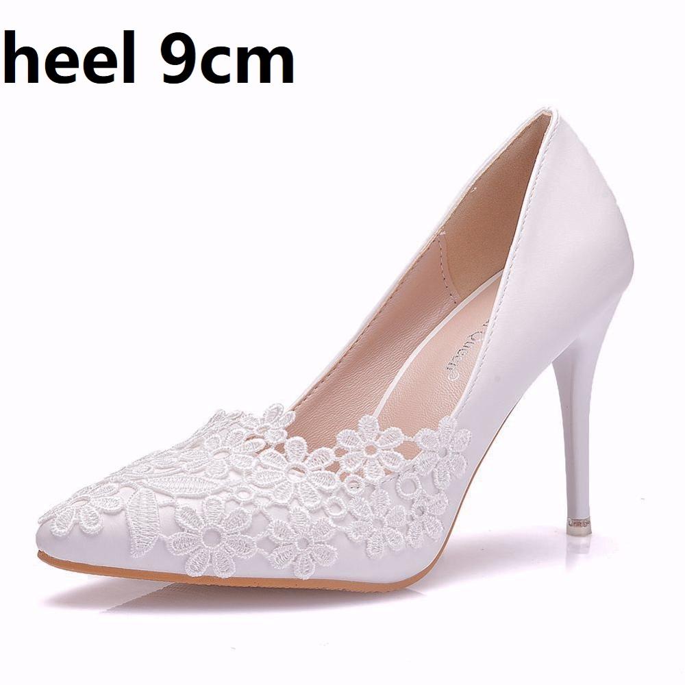 Funki Findz | Shoes | Women's White Lace Flower Wedding Shoe