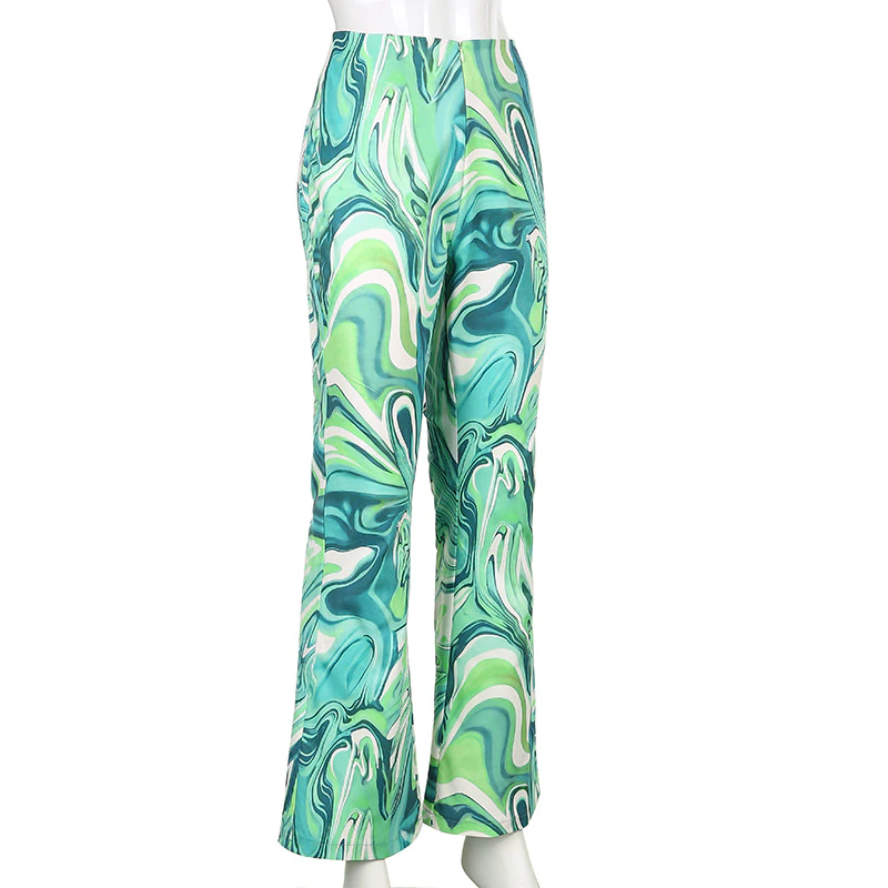 Funki Findz | Pants | Women's Ripple Print Flared Bell Bottoms
