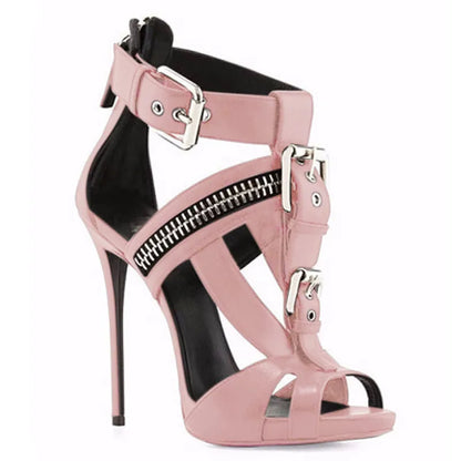 Funki Findz | Shoes | Women's Strappy Zipper Stiletto Sandals