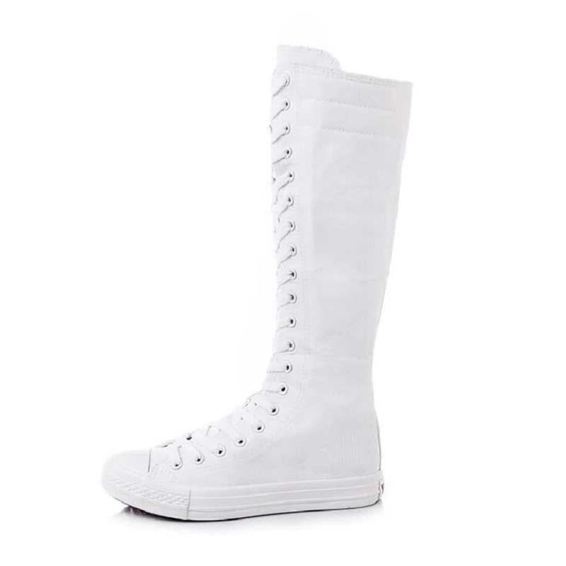 Funki Findz | Boots | Women's Lace Up Canvas Knee High Boots