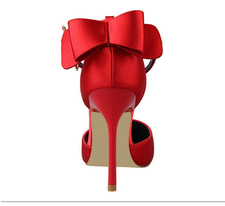 Funki Findz | Shoes | Women's Elegant Silk Bow Stiletto Pumps