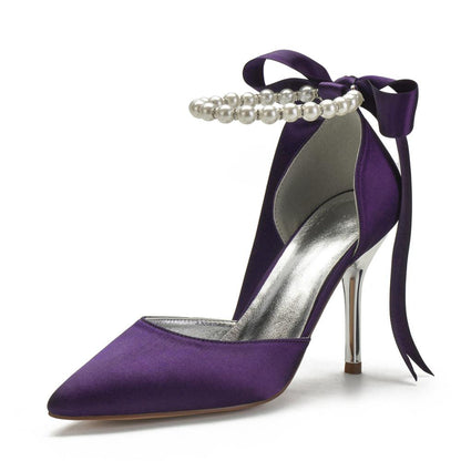Funki Findz | Shoes | Women's Satin Pearls High Wedding Shoes