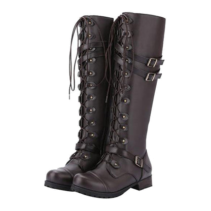 Funki Findz | Boots | Women's Knee High Steampunk Flat Boots