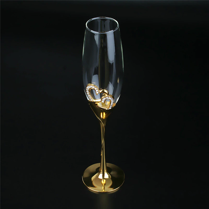 Funki Findz | Glasses | Wedding Champagne Flutes | Gold Heart