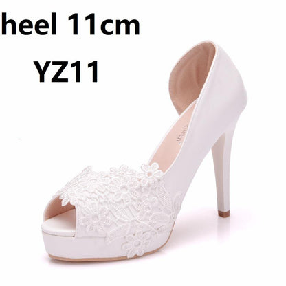 Funki Findz | Shoes | Women's White Lace Flower Wedding Shoe