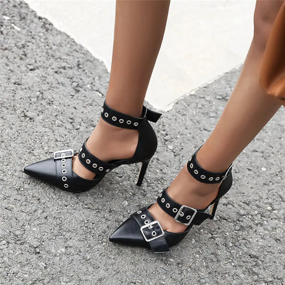 Funki Findz | Shoes | Women's Punk Buckle Strap Rivet Stilettos