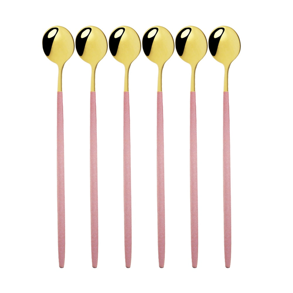 Funki Findz | Spoons | Stainless Steel Long Handled Spoons 6Pc