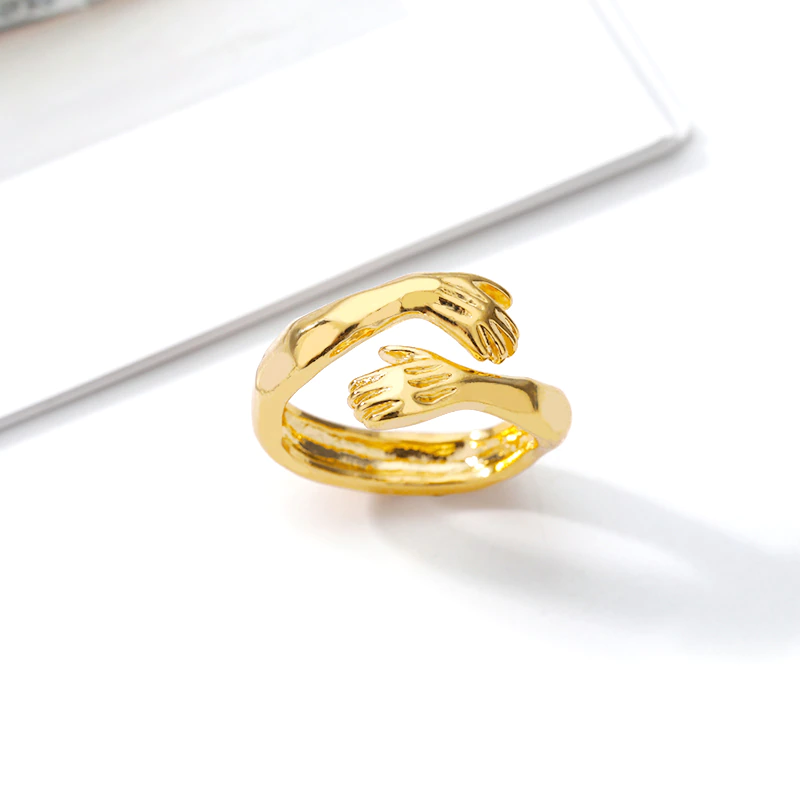 Funki Findz | Rings | Unisex Adjustable Holding Hands Hug Ring