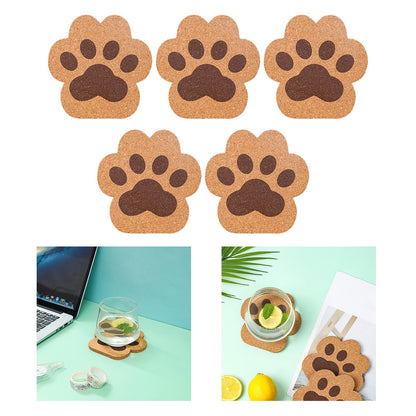 Funki Findz | Coasters | Cute Cat Paw Cork Coasters 5 Pcs