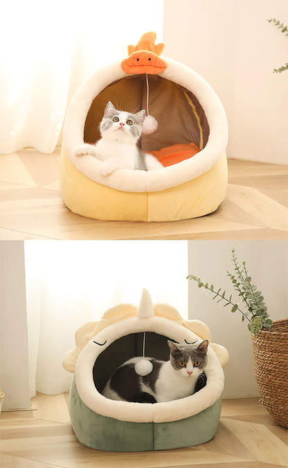 Funki Findz | Pet Beds | Cat Bed | Warm Cozy Kitten Cat Cave