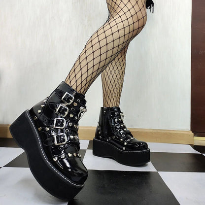 Funki Findz | Boots | Women's Platform Gothic Ankle Boots