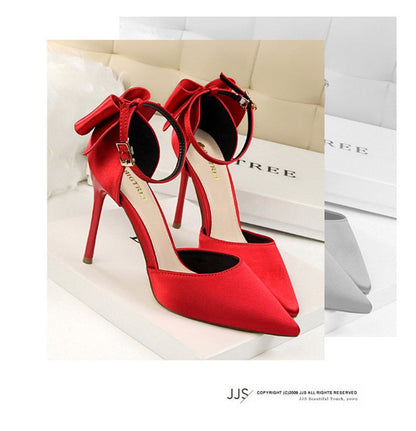 Funki Findz | Shoes | Women's Elegant Silk Bow Stiletto Pumps