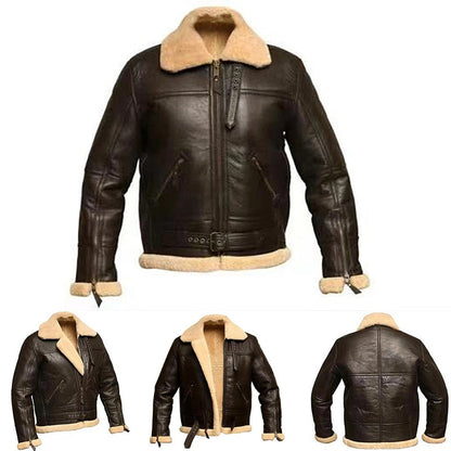 Funki Findz | Jackets | Men's Warm Faux Fur and Leather Jacket