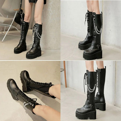 Funki Findz | Boots | Women's High Luxury Gothic Platform Boots