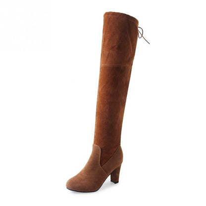 Funki Findz | Boots | Women's Faux Suede Over Knee Slim Boot