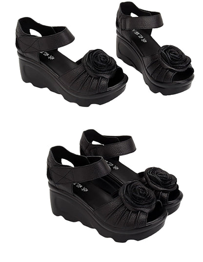 Funki Findz | Shoes | Women's Gothic Leather Low Heel Wedges
