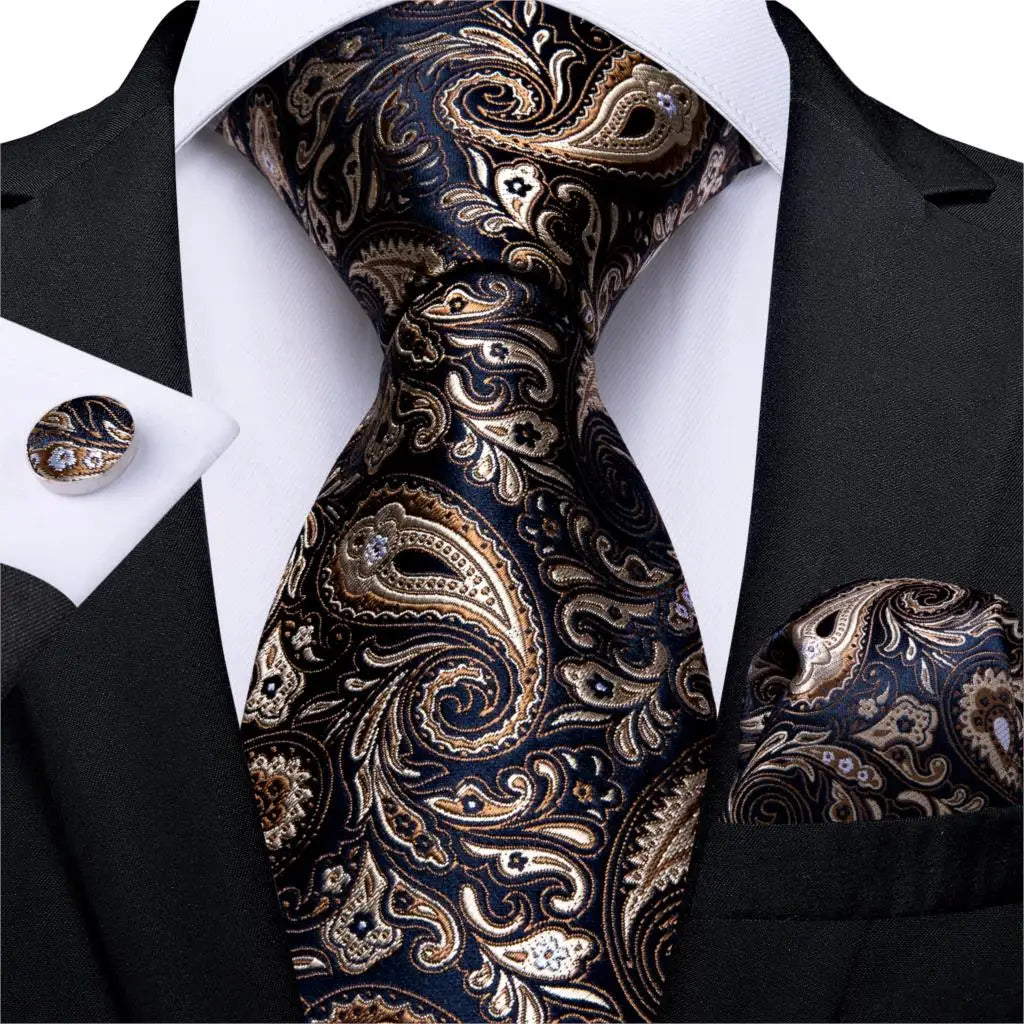 Funki Findz | Neckties | Men's 3Pcs Paisley Wedding Tie Sets