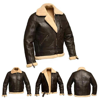Funki Findz | Jackets | Men's Warm Faux Fur and Leather Jacket