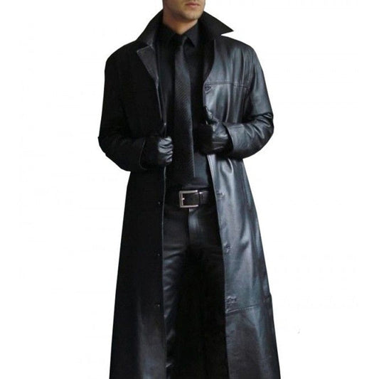 Funki Findz | Jackets | Men's Long Faux Leather Trench Coats