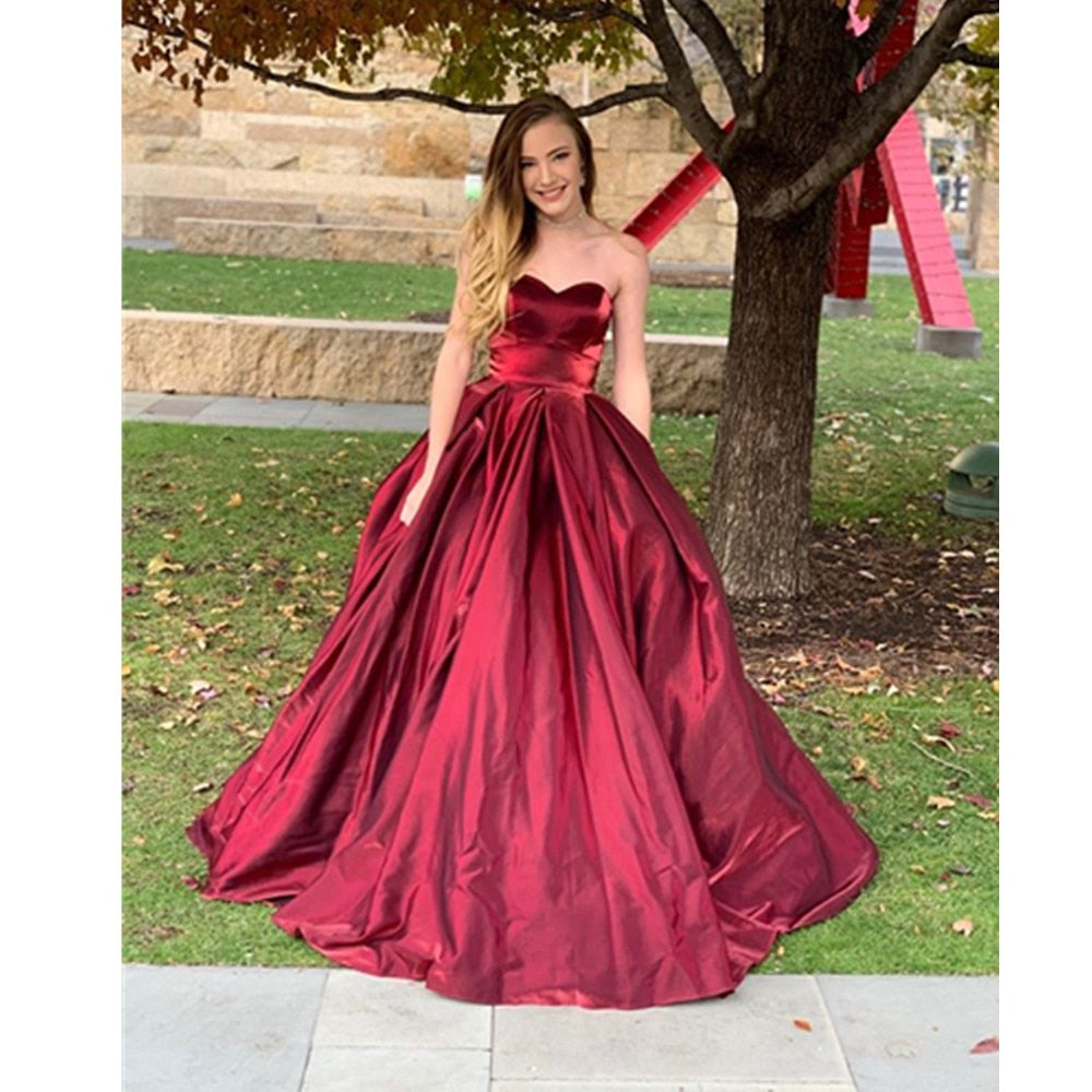 Funki Findz | Dresses | Women's Elegant Long Full Satin Gown