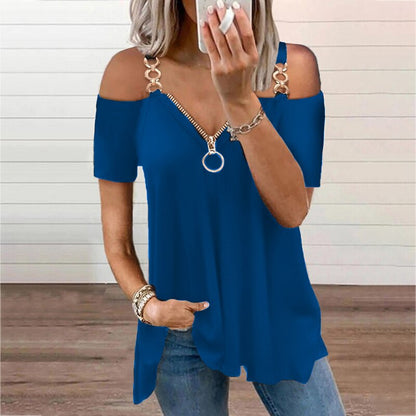 Funki Findz | Shirts | Women's Solid Black Buckle Zipper Shirt