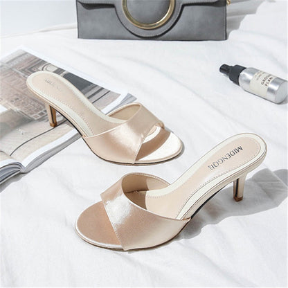 Funki Findz | Shoes | Women's Low Heeled Bridal Satin Slides