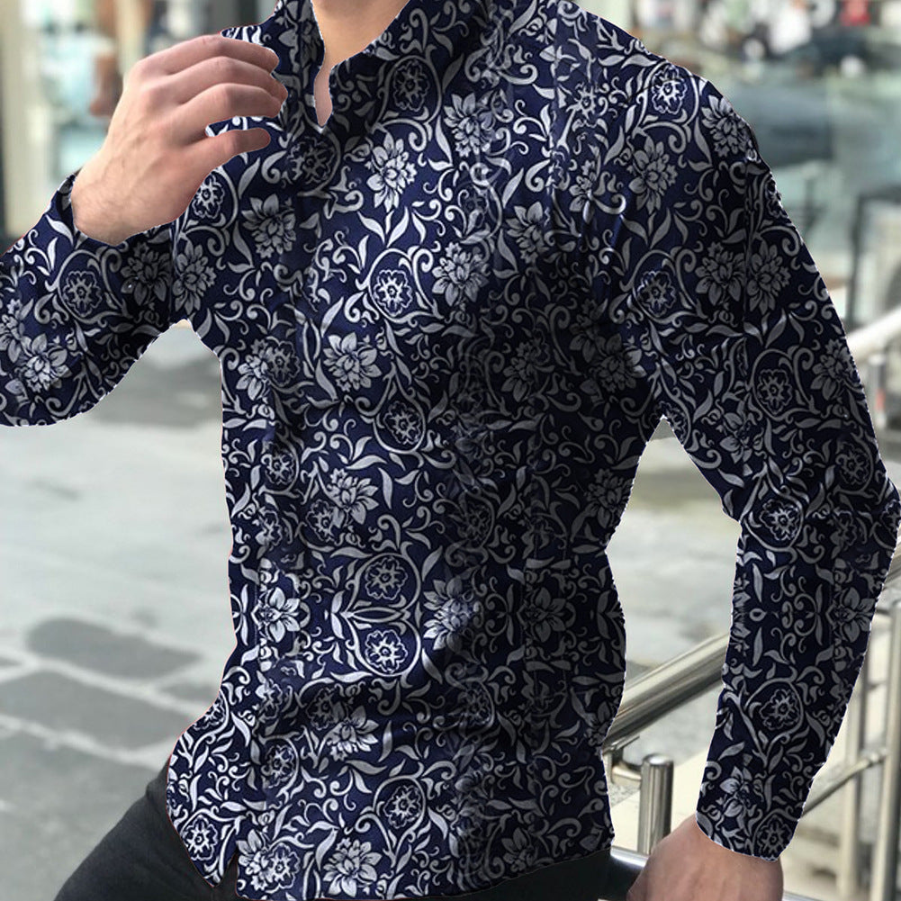 Funki Findz | Shirts | Men's Long Sleeve SlimFit Floral Dress Shirt
